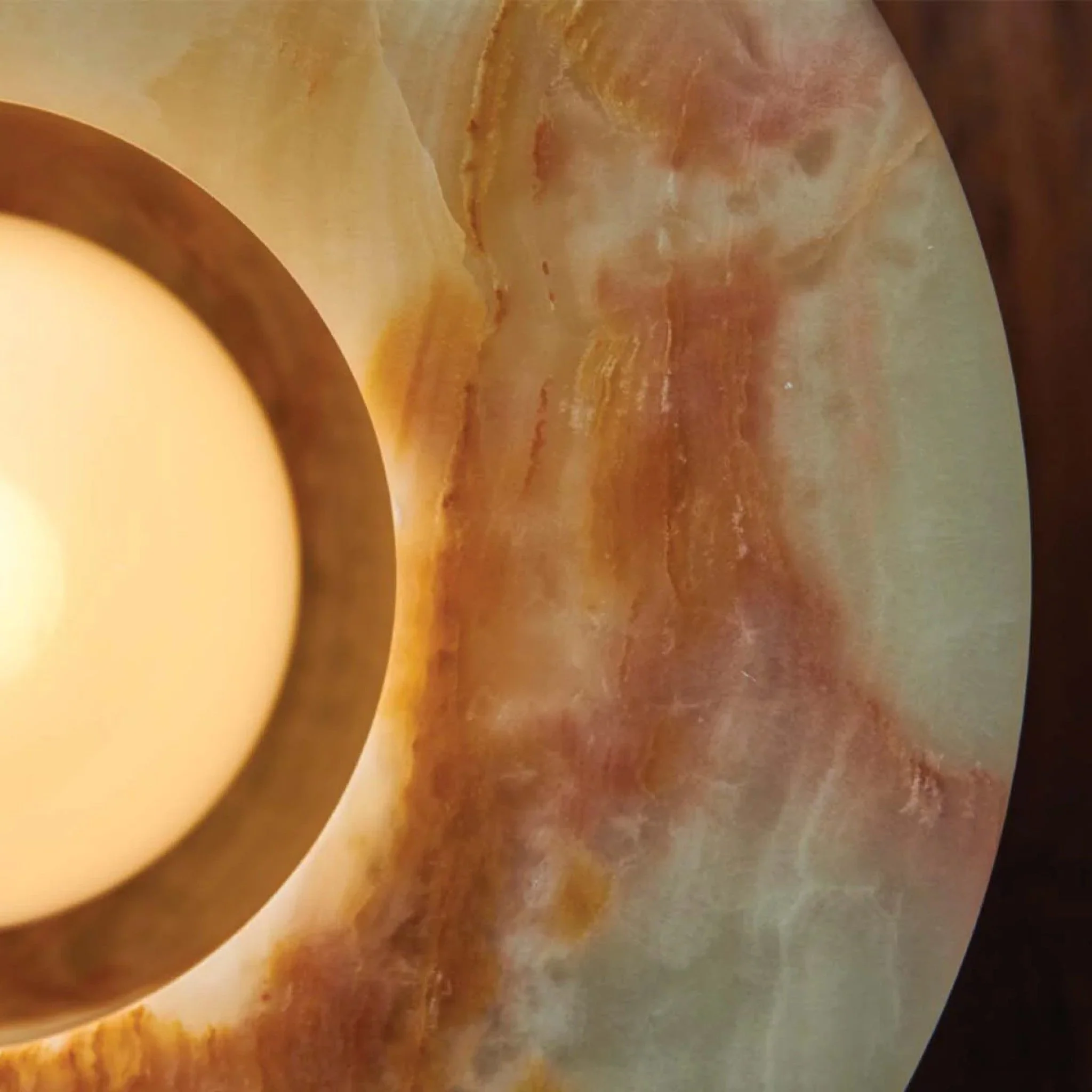 PRE-ORDER │ MARZ DESIGNS Aurelia Surface Sconce, Jade Onyx/Brass - Image 3