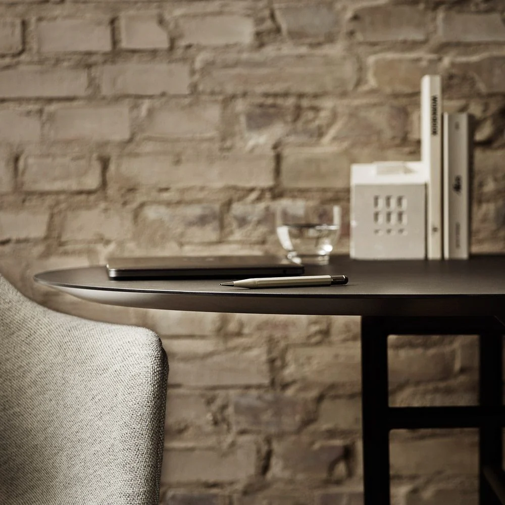 PRE-ORDER ¦ AUDO CPH Snaregade Dining Table, Oval, Black Steel/Charcoal Linoleum - Image 8