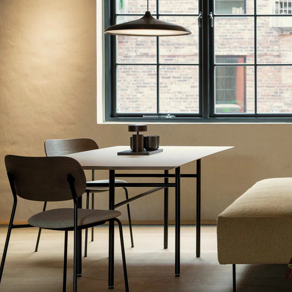 PRE-ORDER │ AUDO CPH Snaregade Dining Table, Rectangular, Black Steel Base/Dark Stained Oak - Image 2