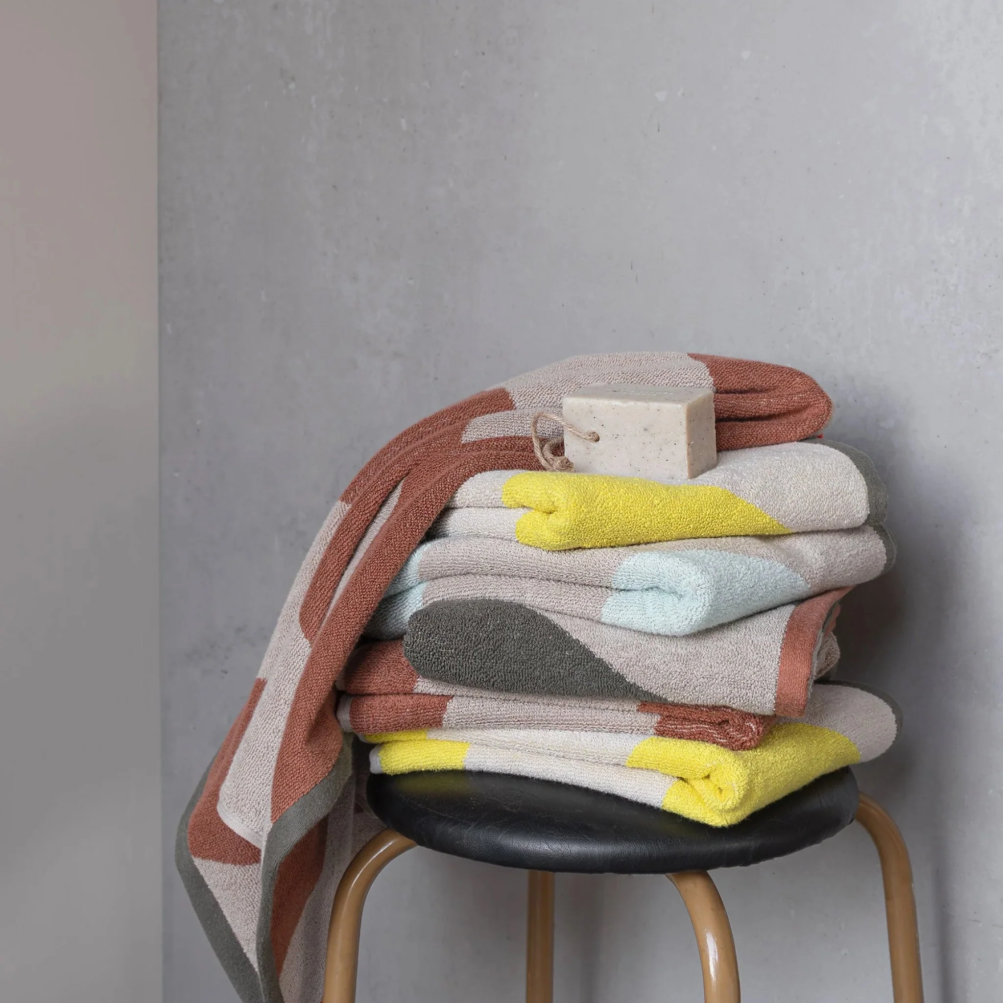 METTE DITMER Diagonal Bath Towel, 70x133cm, Brick - Image 4