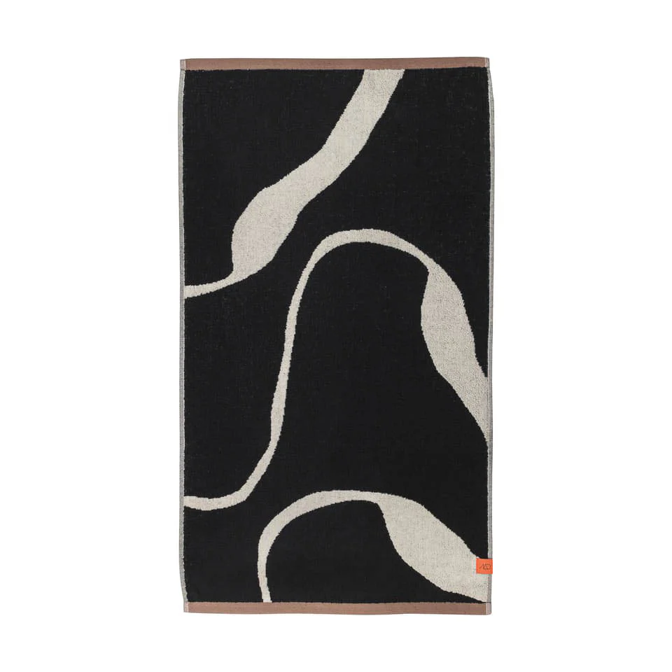 METTE DITMER Nova Arte Bath Towel, 70x133cm, Black/Off-White - Image 2