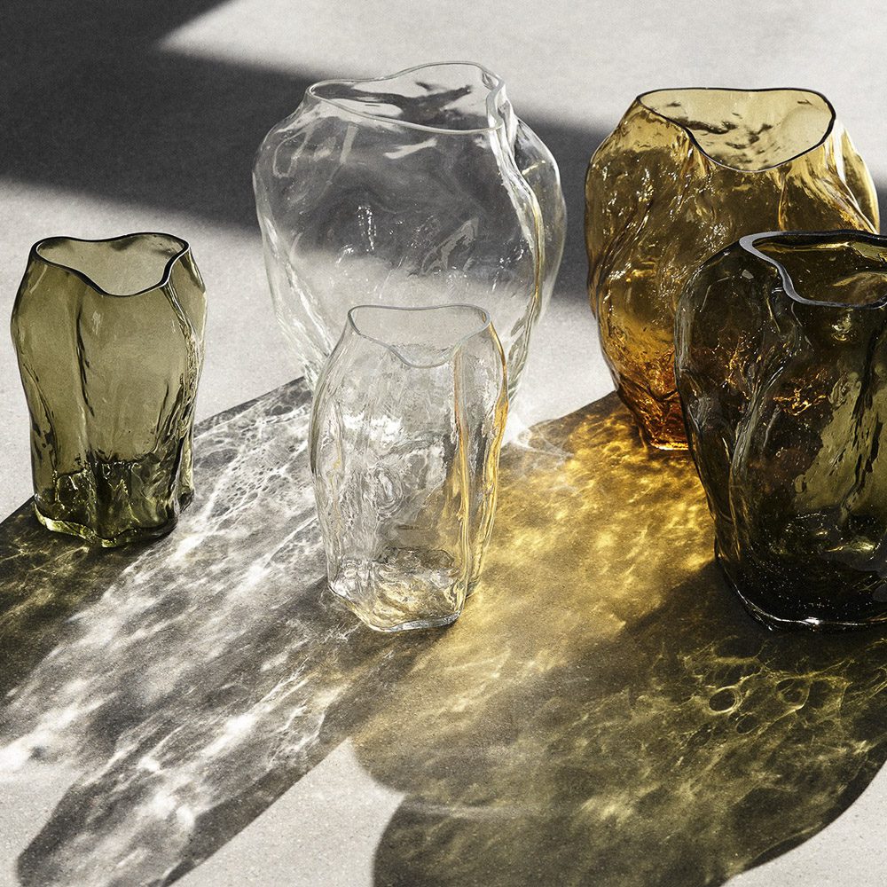 NEW WORKS Blaehr Vase Large, Smoked Green Glass - Image 5