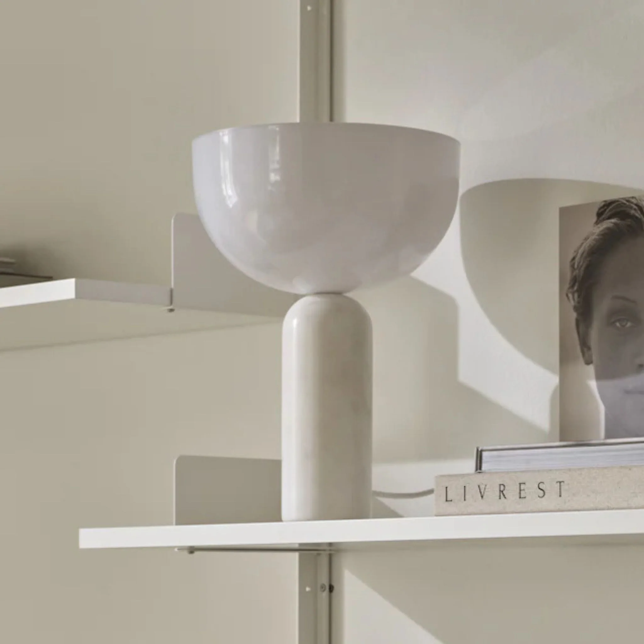 NEW WORKS Kizu Table Lamp, White Marble, Small - Image 2