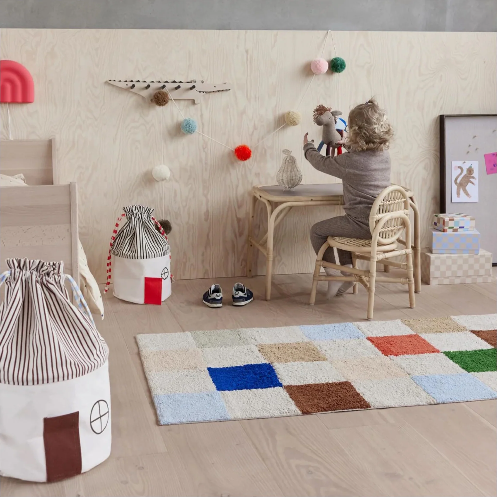 OYOY Chess Rug, Multi, Large 168cm - Image 3