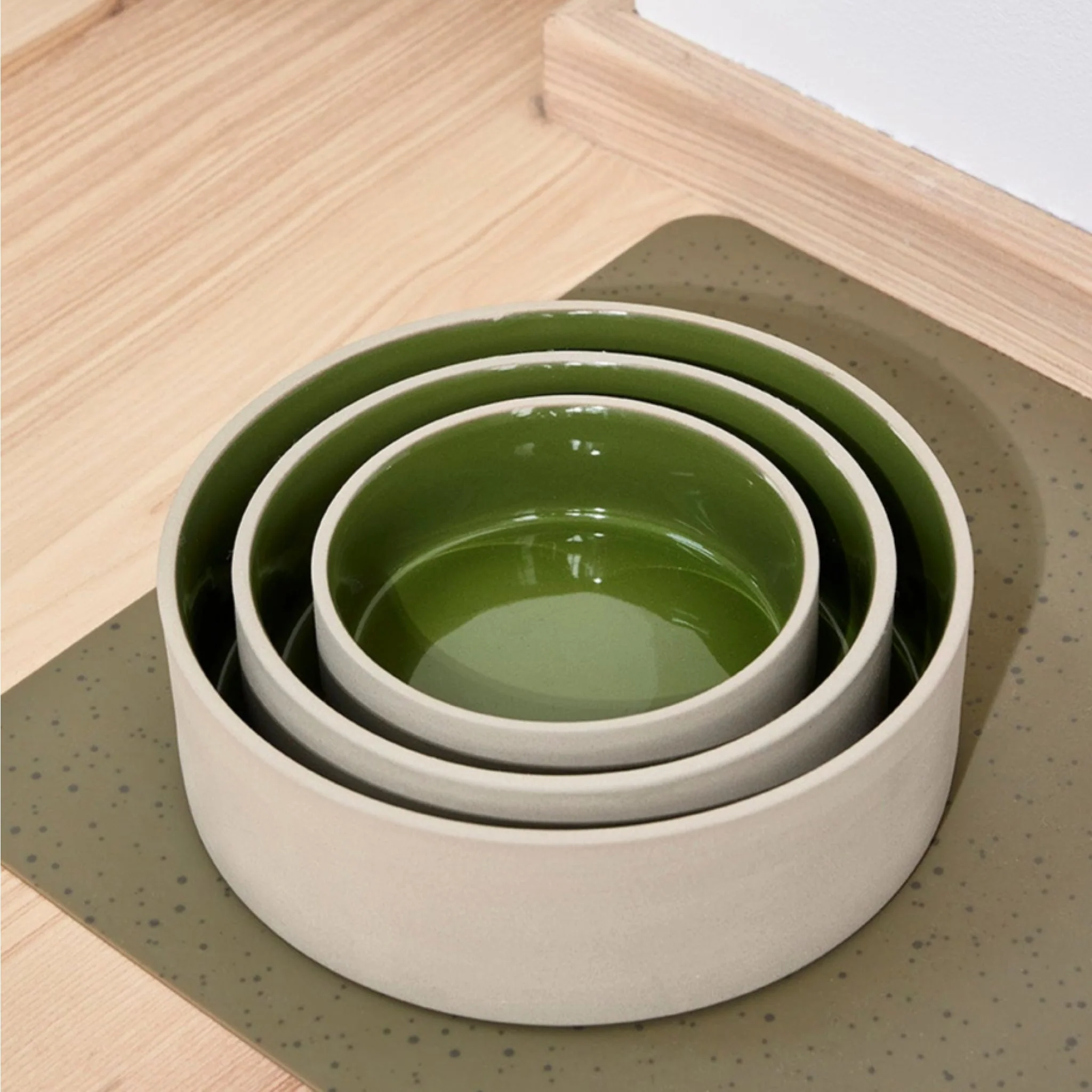 OYOY ZOO Koko Dog Bowl Mat, Olive - Image 3