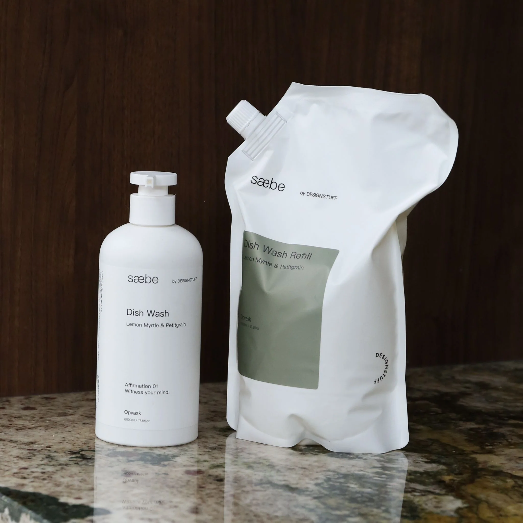 DESIGNSTUFF Saebe Dish Wash Refill, Lemon Myrtle & Petitgrain, 1L - Image 4