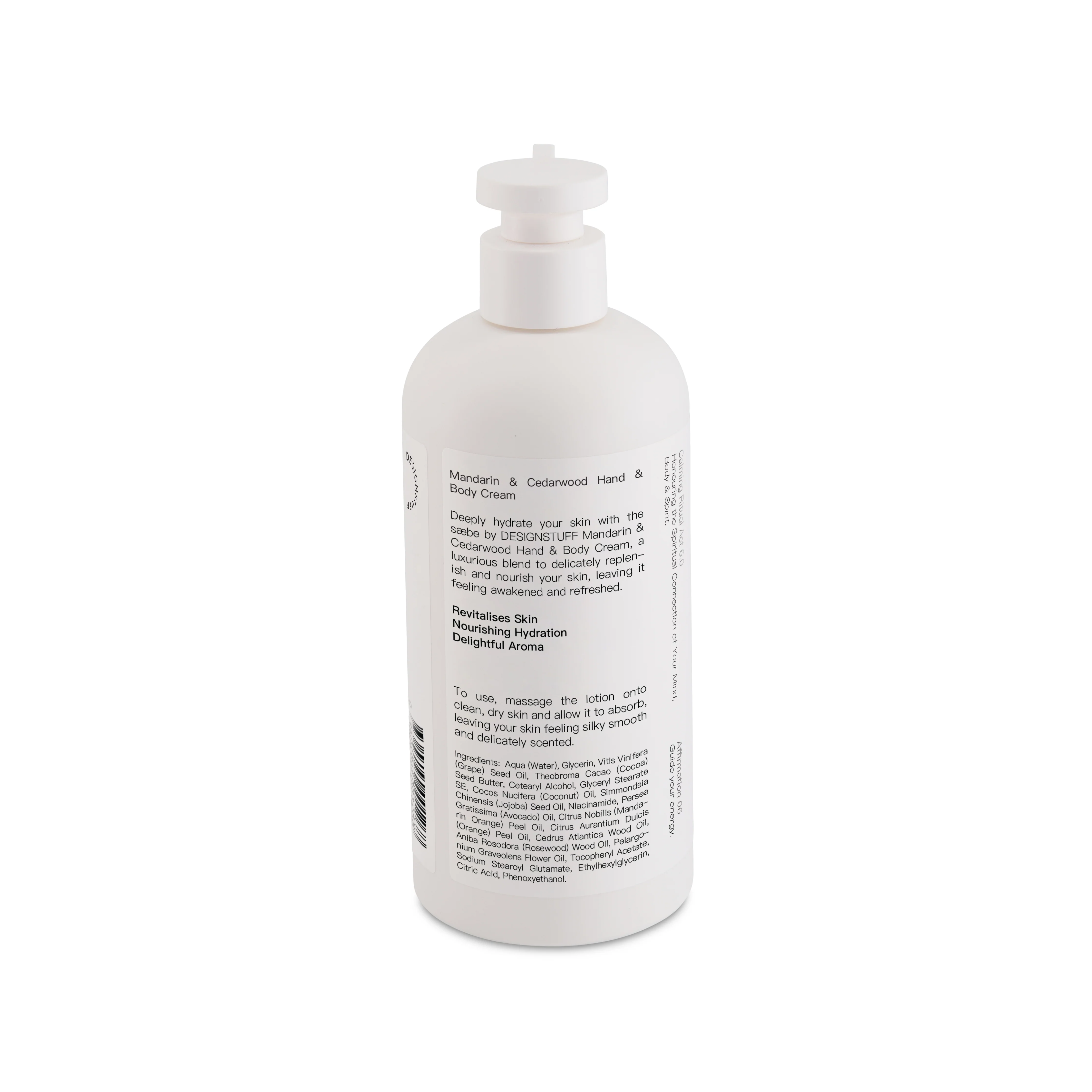 DESIGNSTUFF Saebe Hand & Body Cream, Mandarin & Cedarwood, 500ml - Image 8