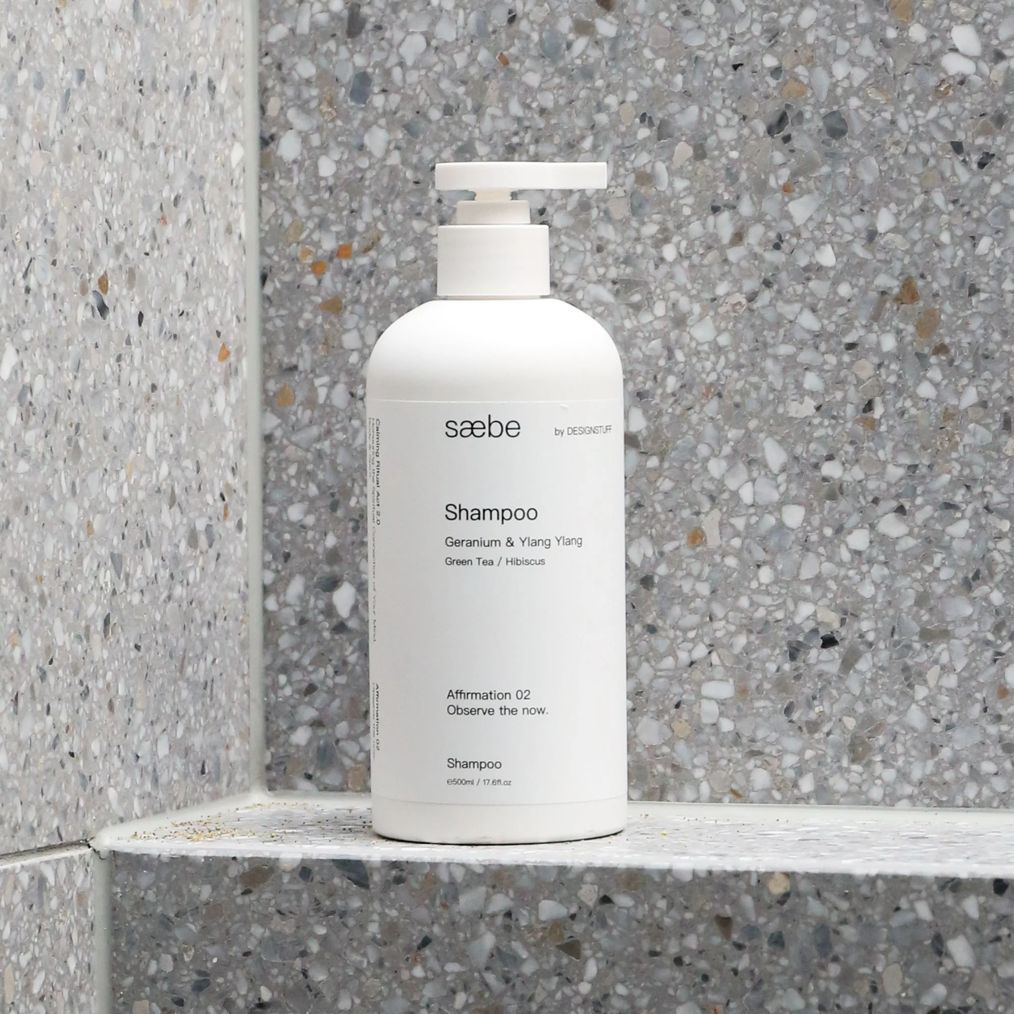 DESIGNSTUFF Saebe Shampoo, Green Tea & Hibiscus, 500ml - Image 3