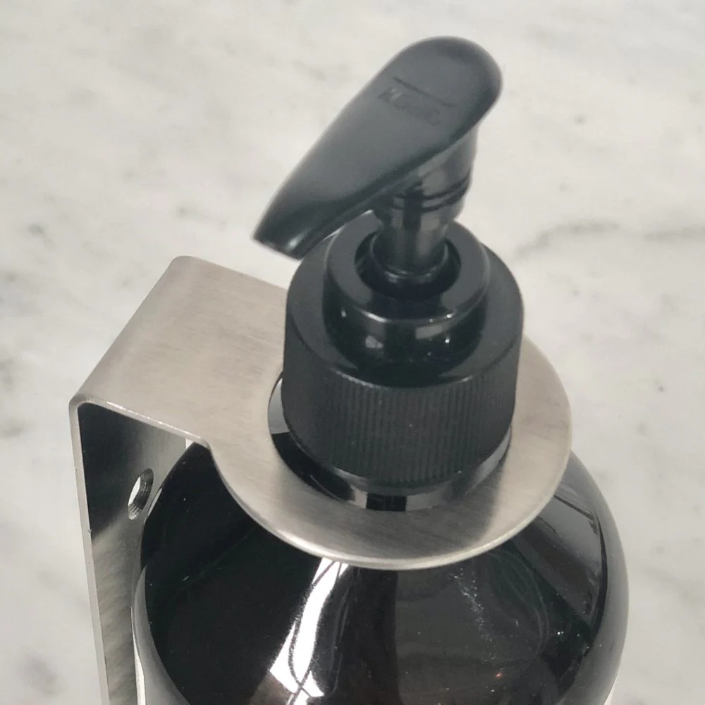 DESIGNSTUFF Single Soap Dispenser Holder, Brushed Steel - Image 5