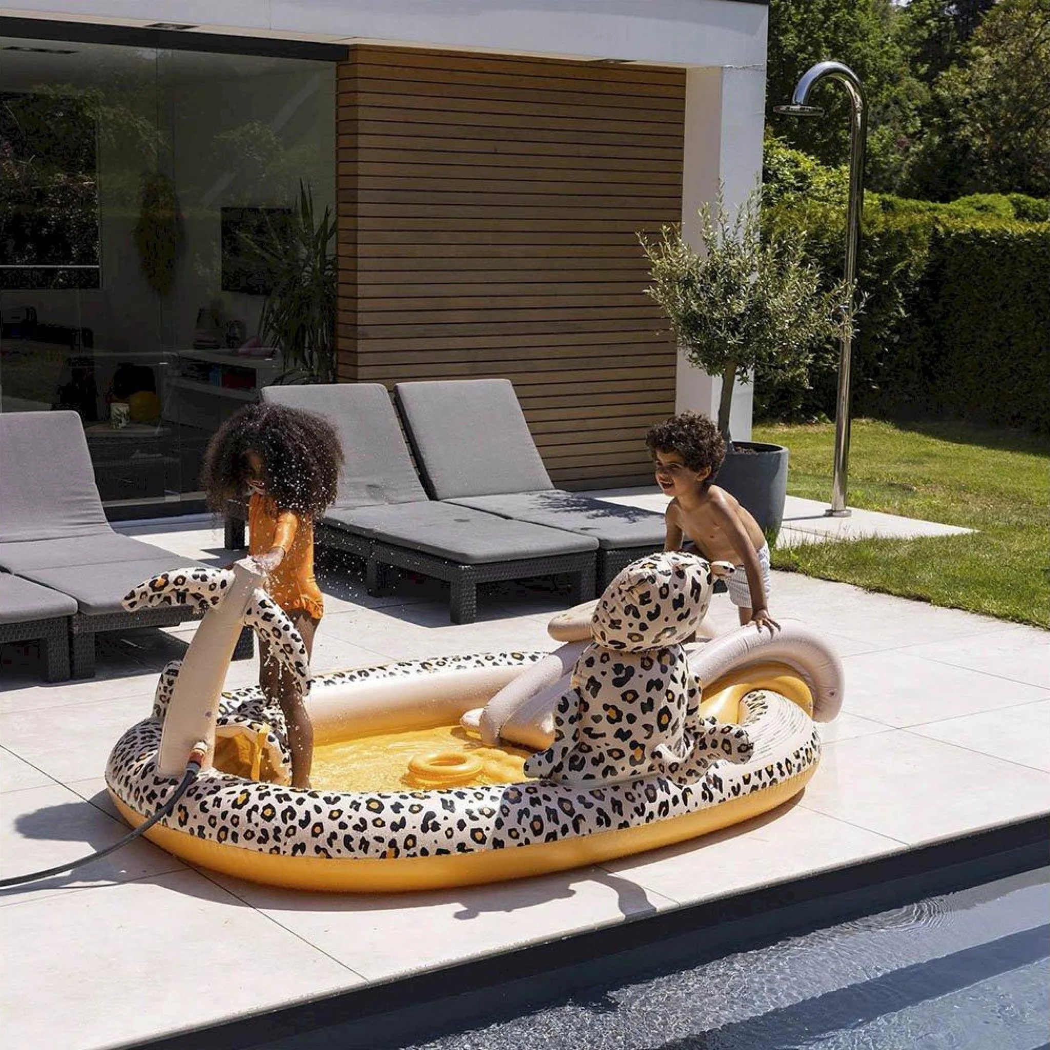 SWIM ESSENTIALS Inflatable Adventure Pool, Beige Leopard - Image 4