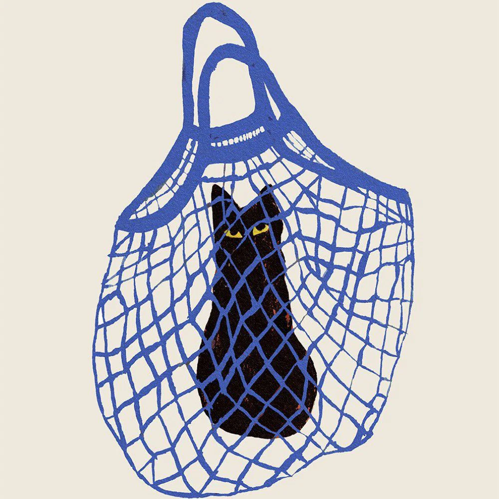 THE POSTER CLUB Chloe Purpero Johnson, The Cat’s in the Bag Art Print, A5 - Image 2