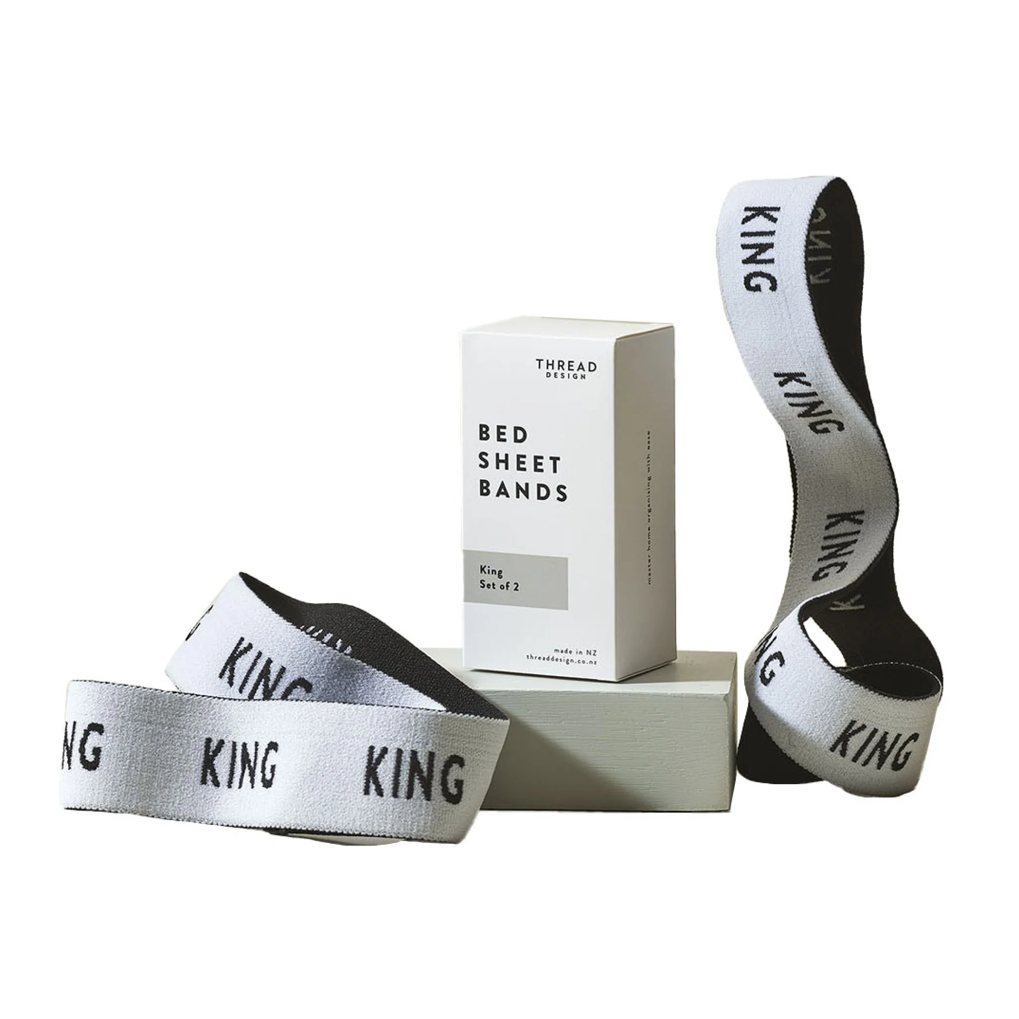 THREAD DESIGN Bed Sheet Bands, King (Set of 2) - Image 2