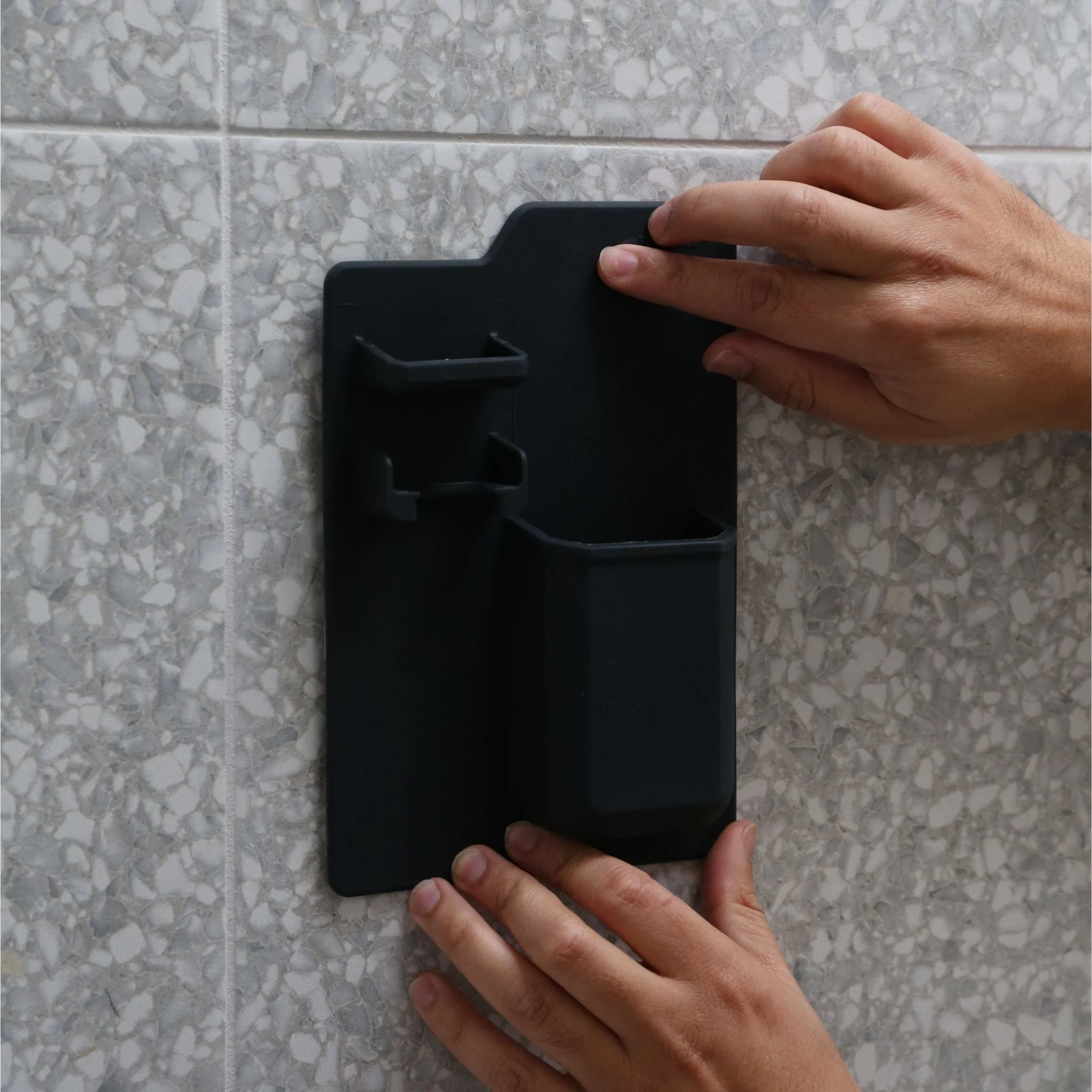 TOOLETRIES The Harvey Toothbrush and Razor Holder Shower/Bathroom, Black - Image 4