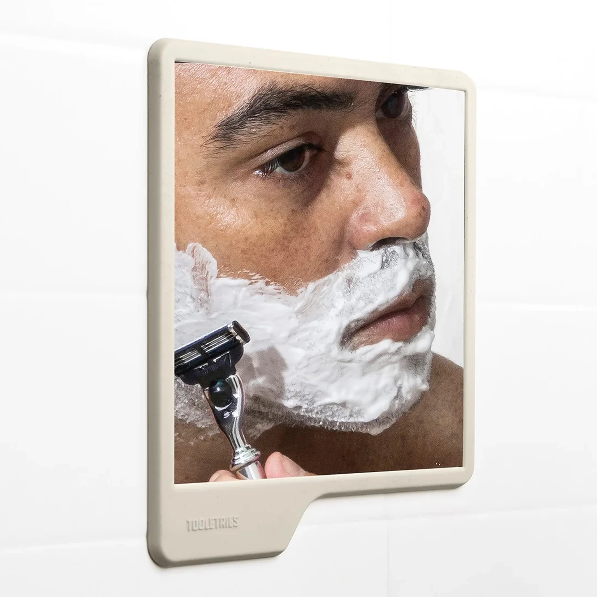 TOOLETRIES The Oliver Shower Mirror, Sand - Image 3