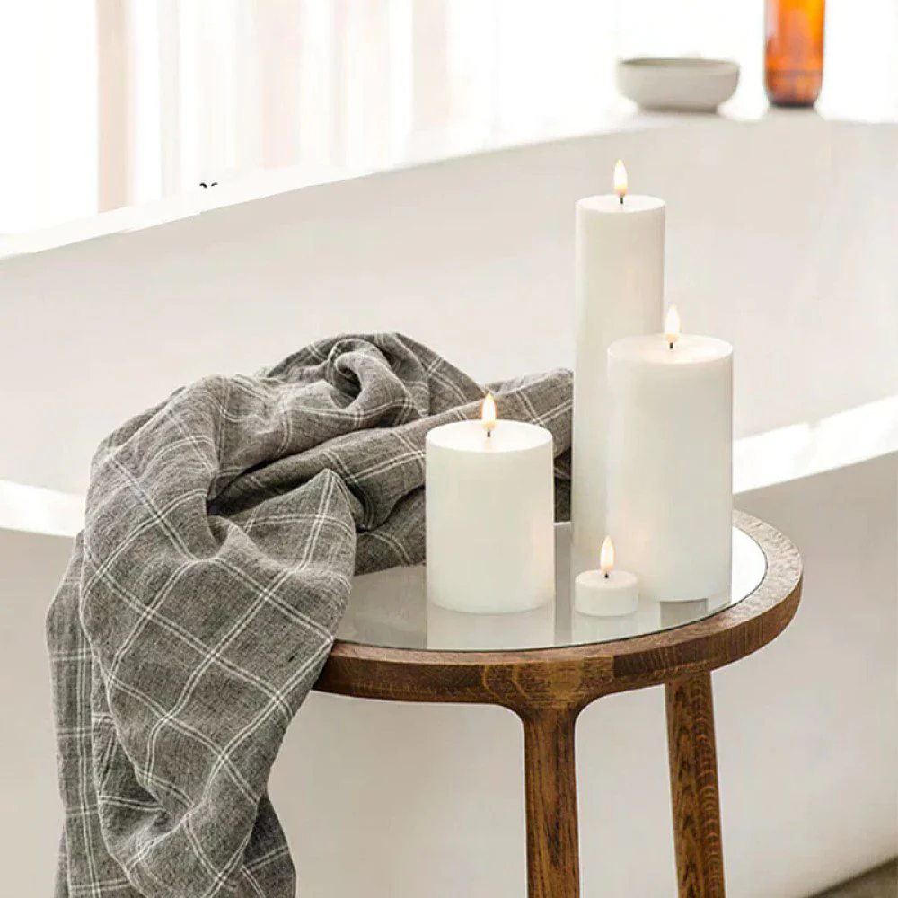 UYUNI LIGHTING Flameless Pillar Candle, Nordic White, W7.8 x H20cm - Image 4