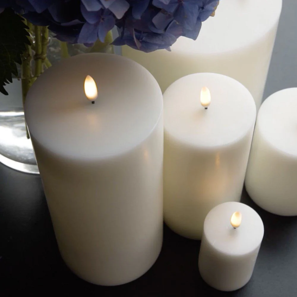UYUNI LIGHTING Flameless Pillar Candle, Nordic White, W7.8 x H20cm - Image 7