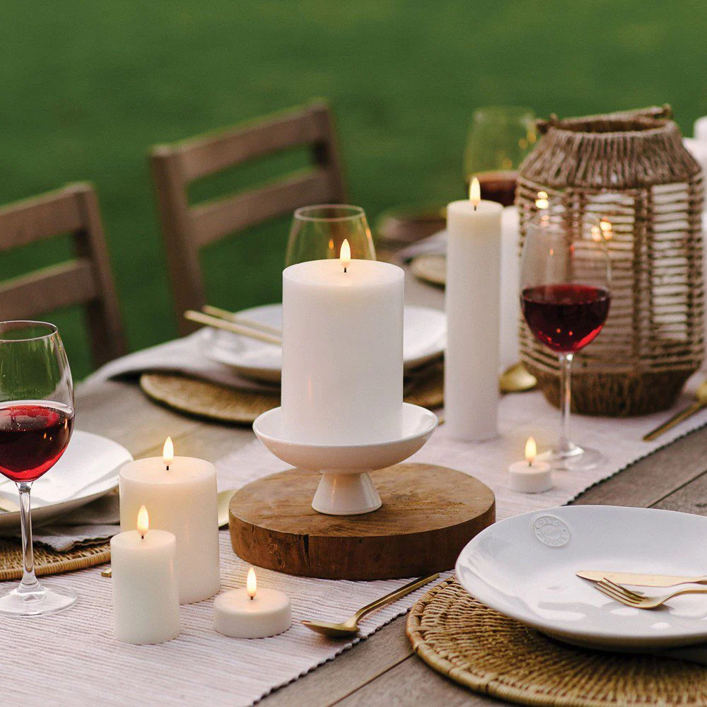 UYUNI LIGHTING Flameless Pillar Candle, Nordic White, W7.8 x H10cm - Image 6