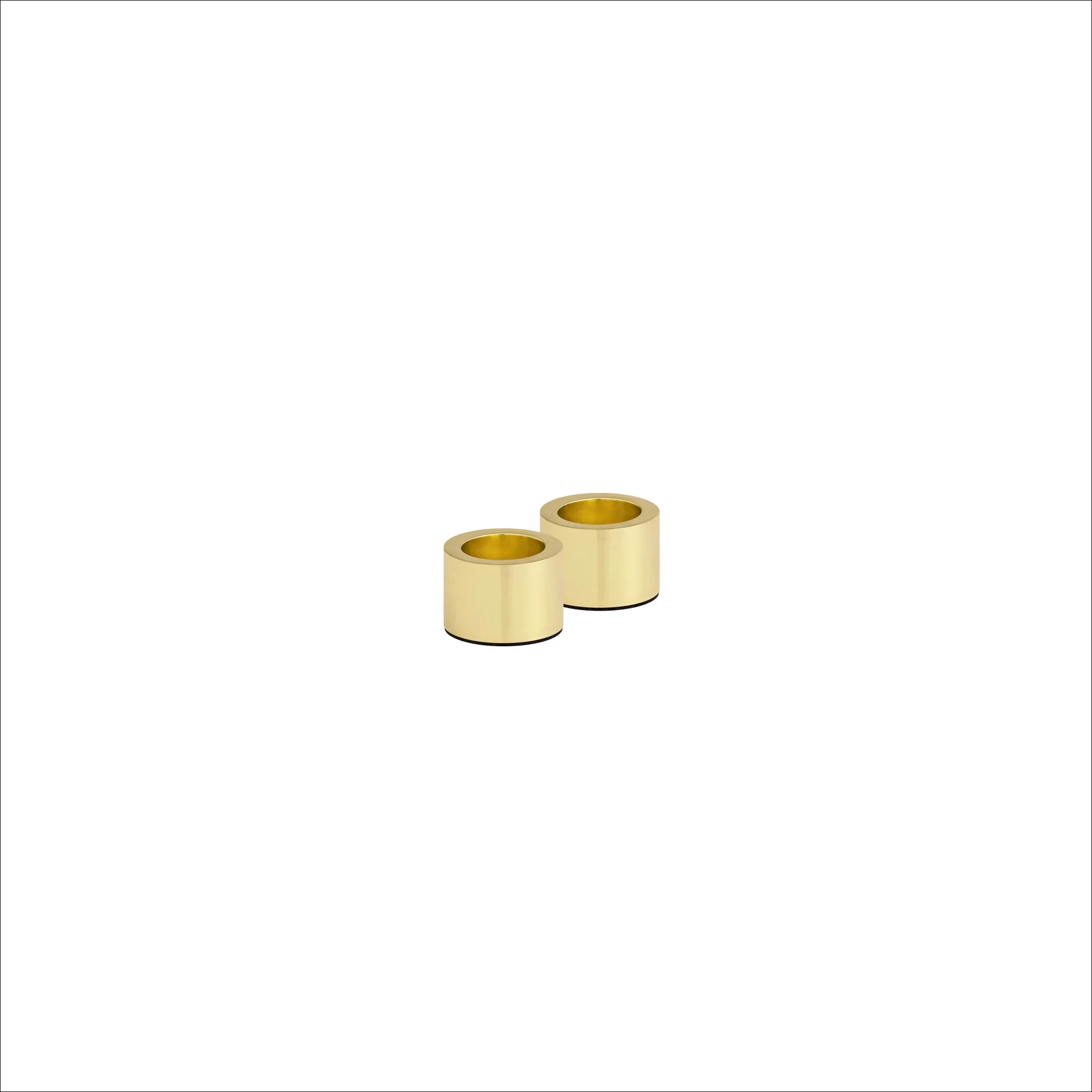 UYUNI Metal Taper Candle Holders, Matte Brass (Set of 2) - Image 2