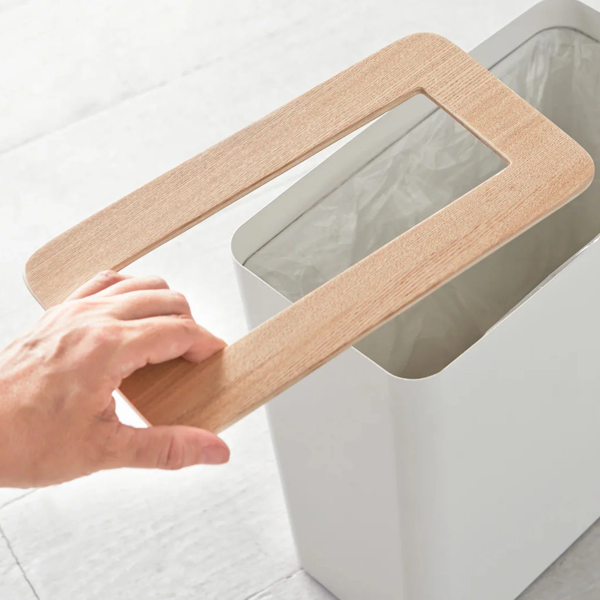 YAMAZAKI Rin Rubbish Bin/Paper Bin White Square - Image 2