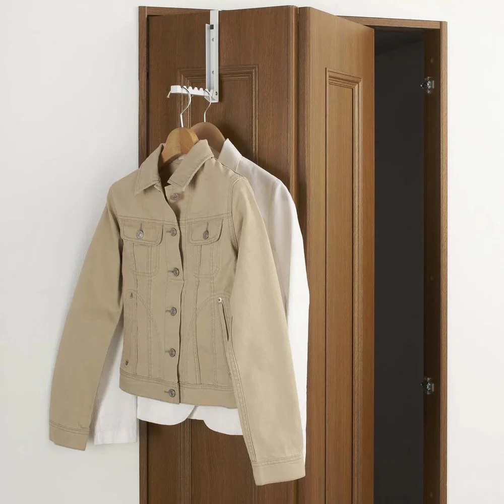 YAMAZAKI Smart Storage Over the Door Hanger Rack, White - Image 6