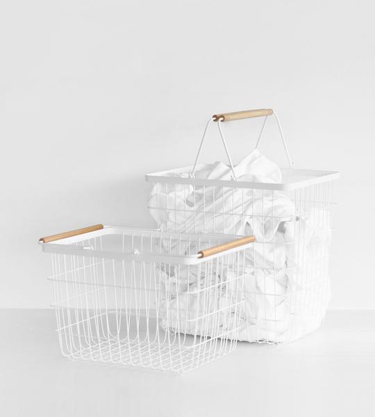 YAMAZAKI Tosca Laundry Wire Basket Large, White - Image 7