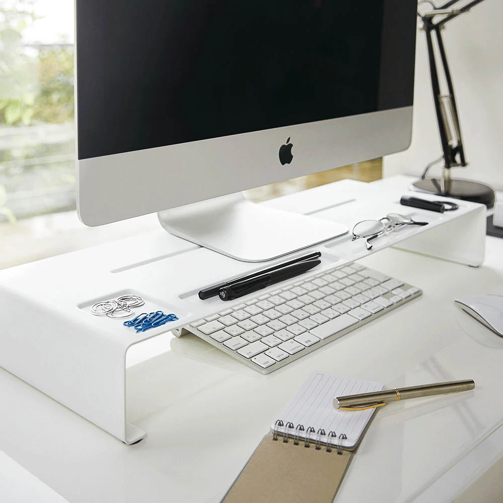 YAMAZAKI Tower Monitor Stand, White - Image 5