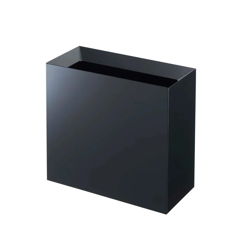 YAMAZAKI Tower Rectangular Trash Can/Rubish Bin, Black - Image 2