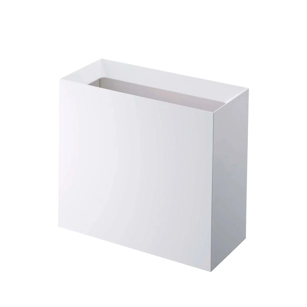 YAMAZAKI Tower Rectangular Trash Can/Rubbish Bin, White - Image 2