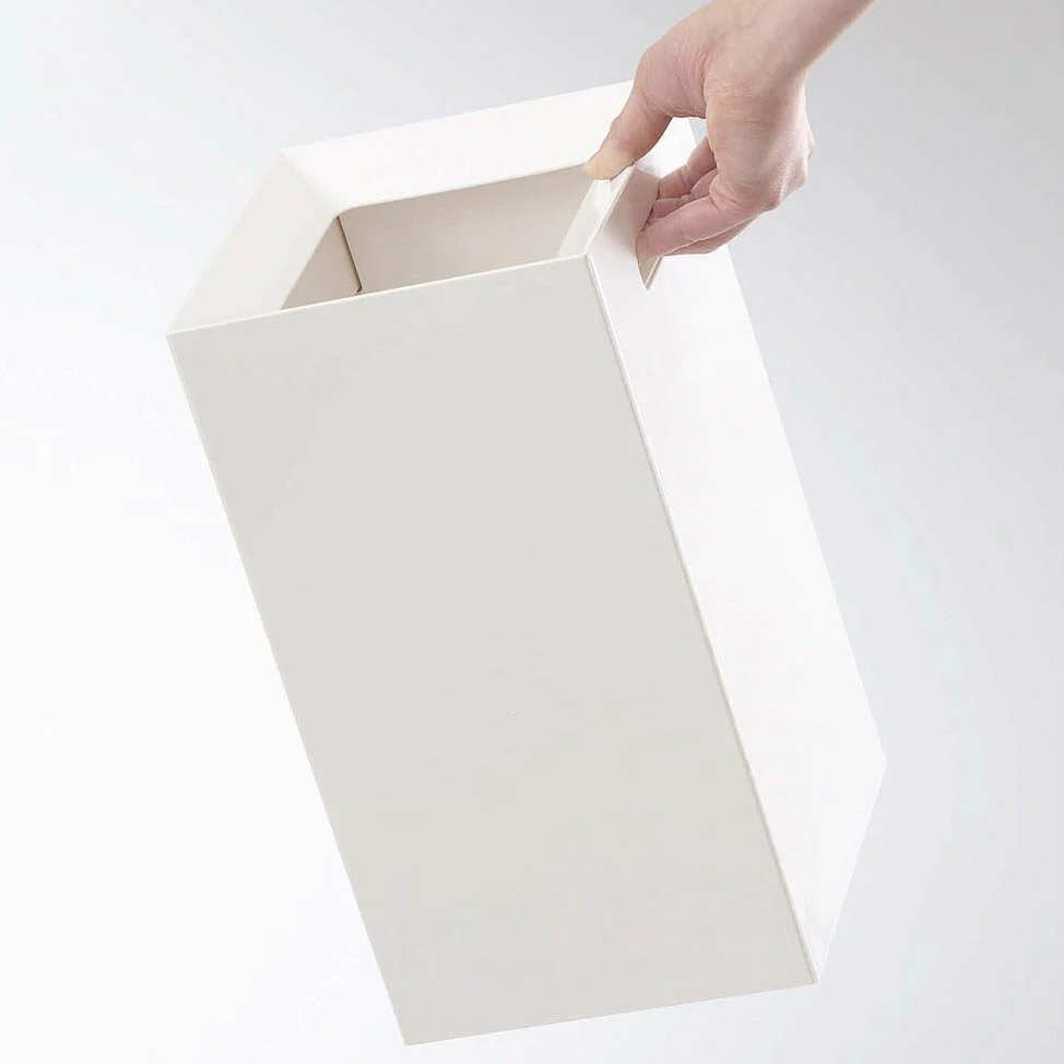 YAMAZAKI Tower Square Trash Can/Rubbish Bin, White, H33 cm - Image 5