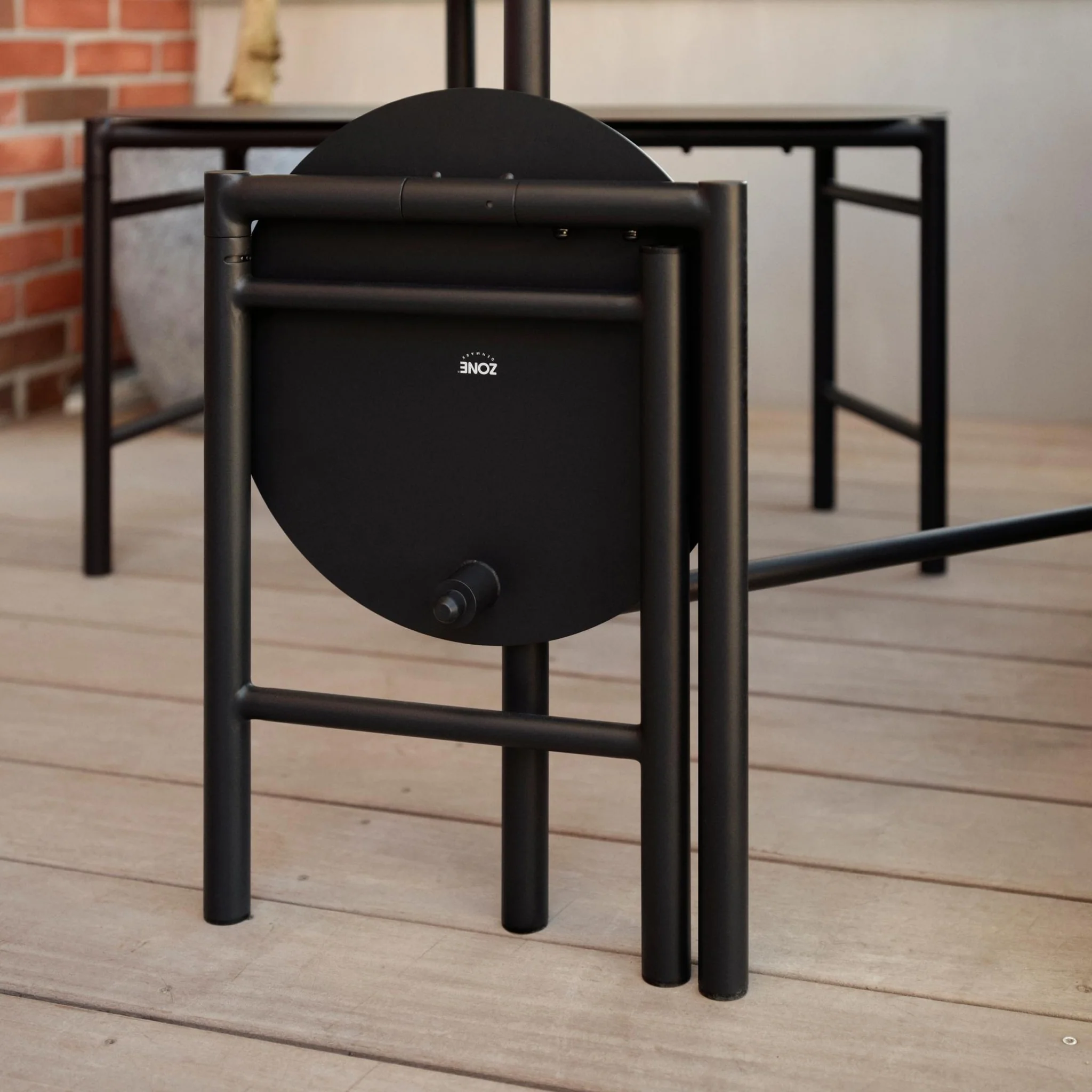 ZONE DENMARK Disc Foldable Stool, D33xH45cm, Black - Image 5