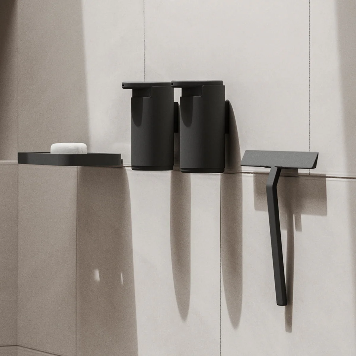 ZONE DENMARK Rim Soap Dispenser for Wall, D9xH14cm, Black - Image 2