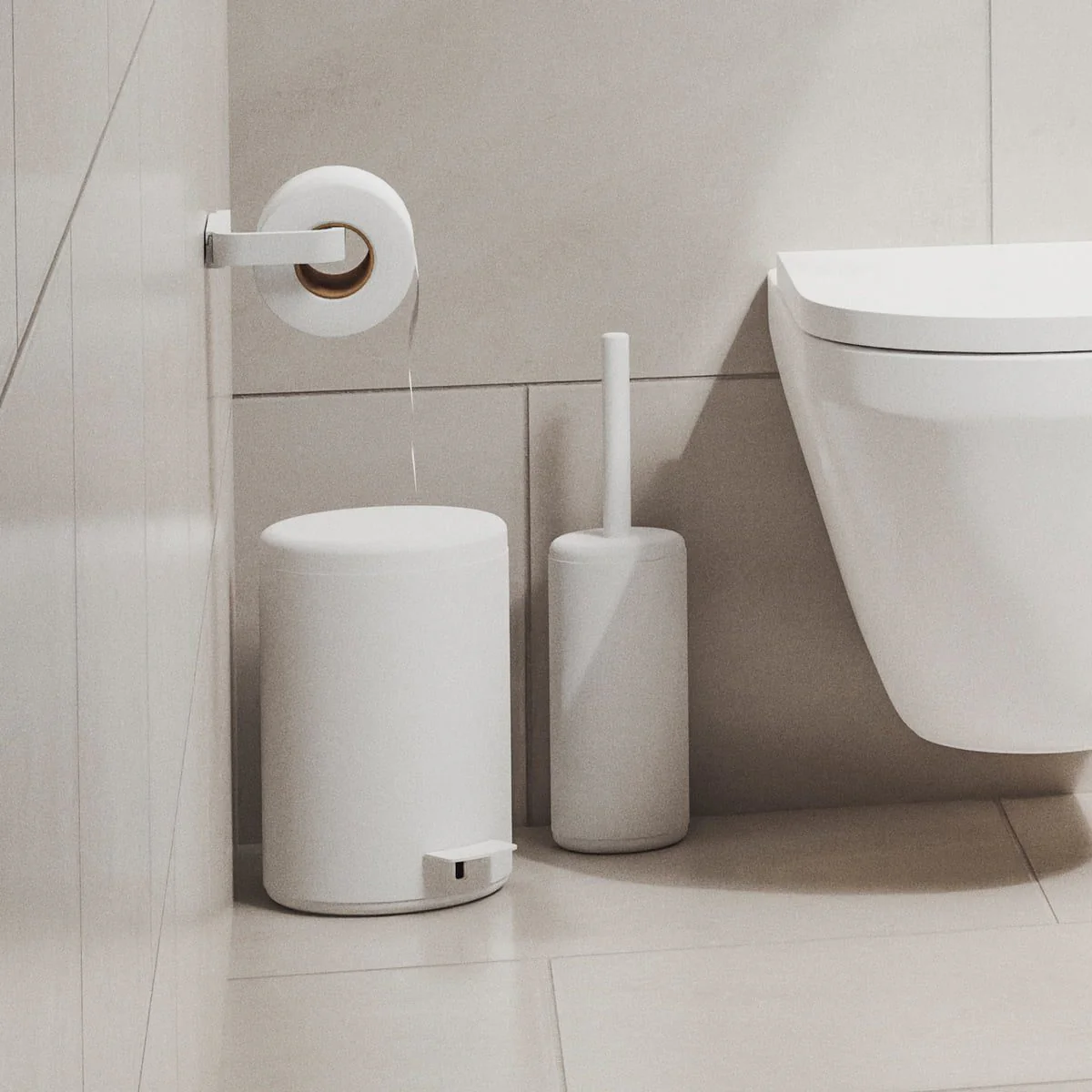 ZONE DENMARK Rim Toilet Brush for Wall, D10xH21cm, White - Image 3