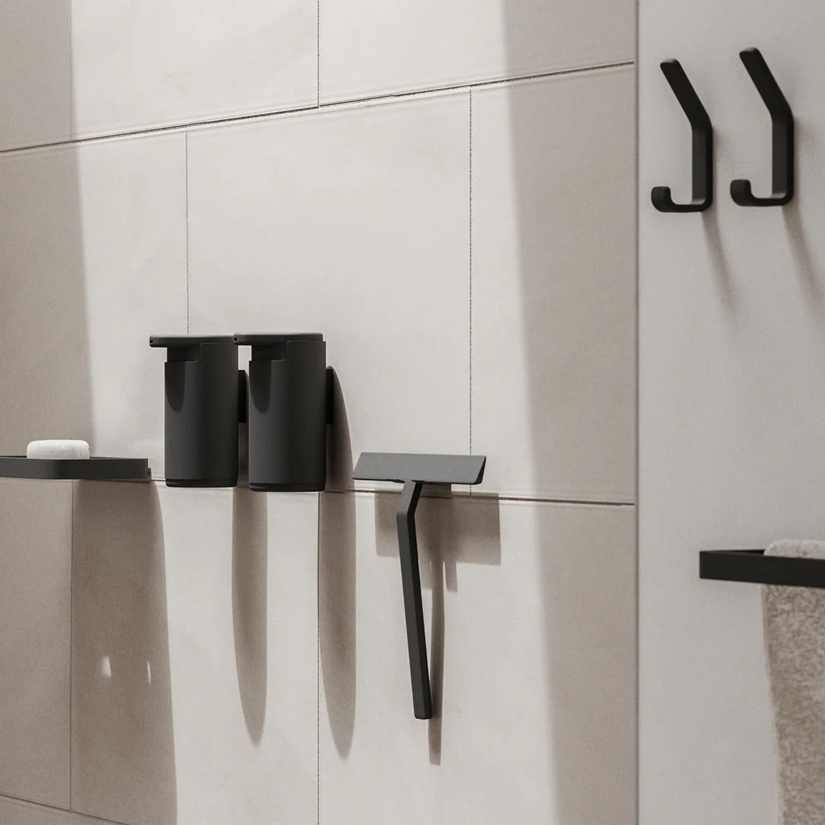 ZONE DENMARK Rim Shower Wiper w/Holder, Small, Black - Image 3