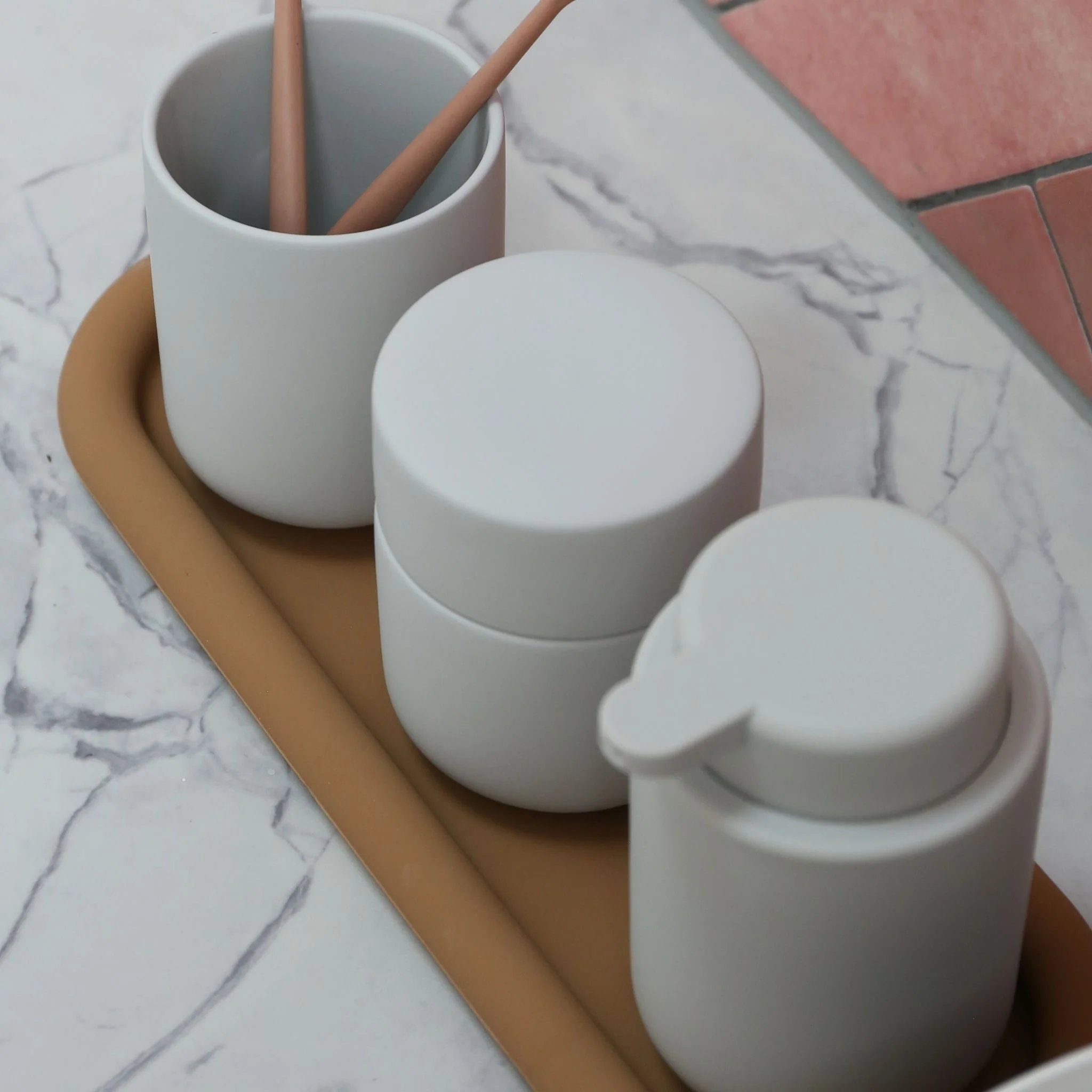 ZONE DENMARK Ume Container/Jar with Lid, H10cm, Soft Grey - Image 5