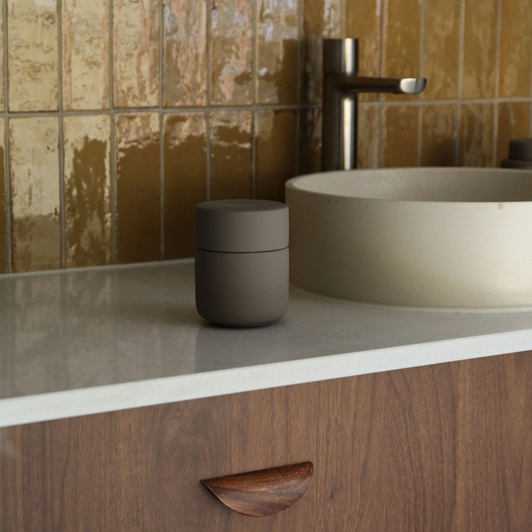 ZONE DENMARK Ume Container/Jar with Lid, H10cm, Taupe - Image 4