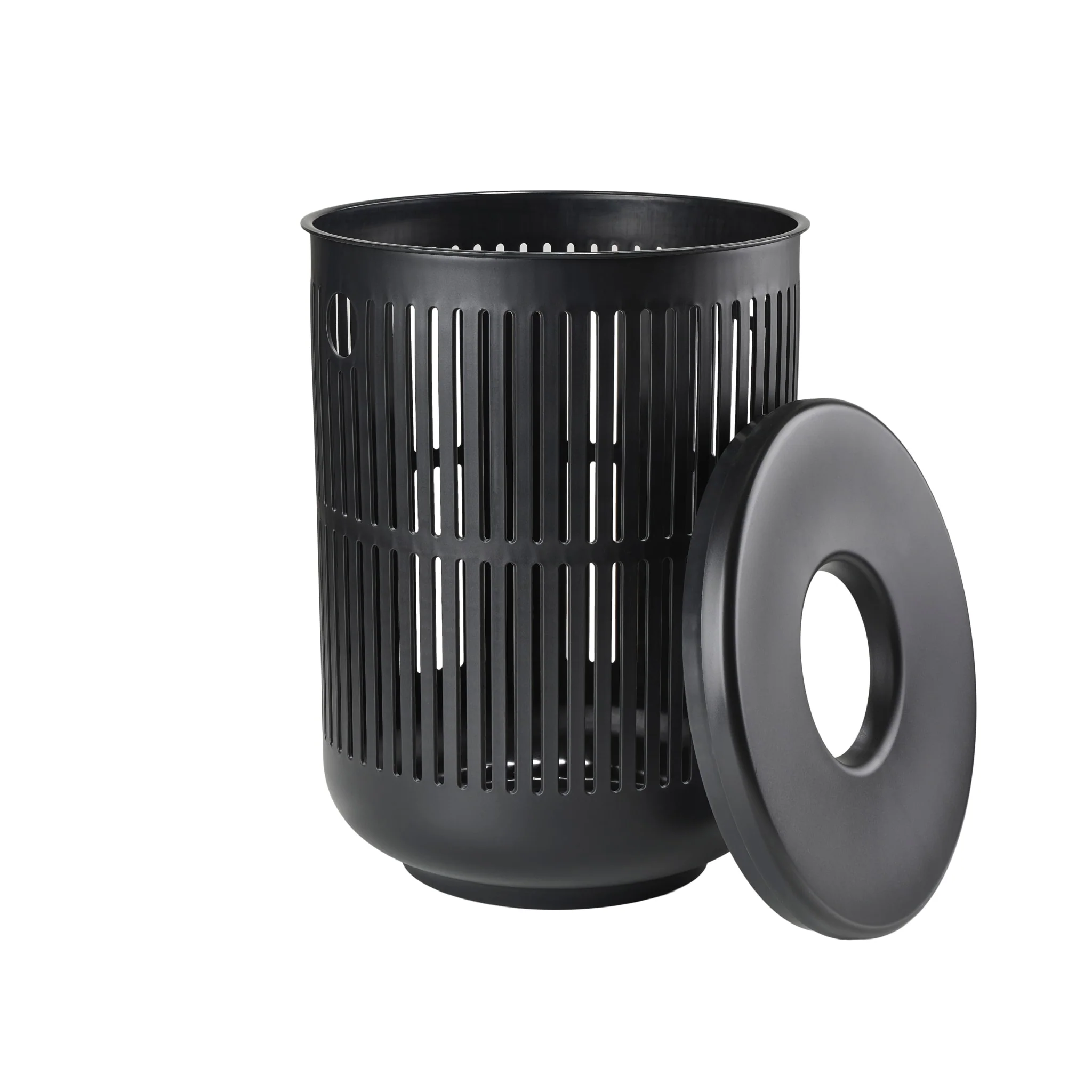 ZONE DENMARK Ume Laundry Basket 60L w/Lid, Black - Image 3