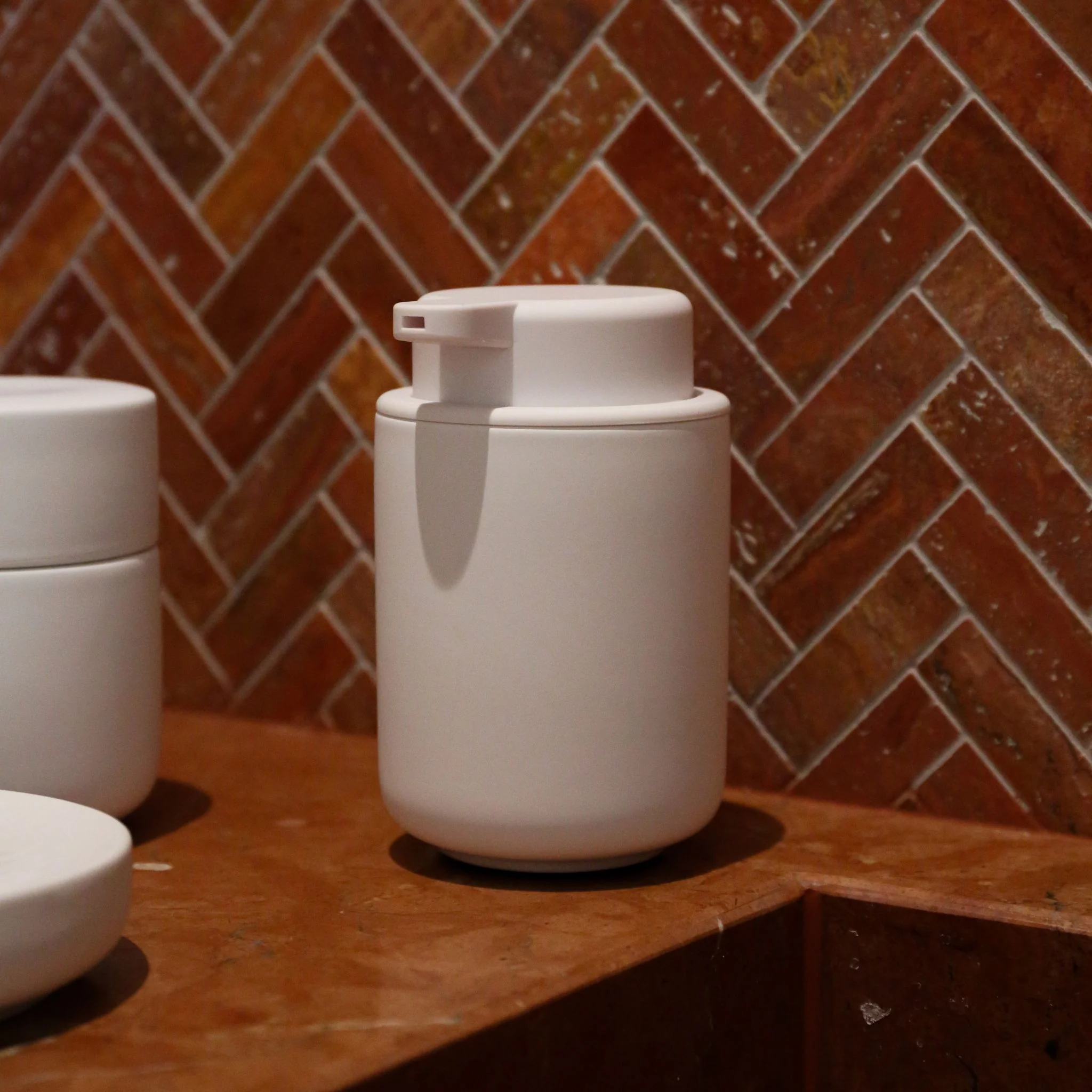 ZONE DENMARK Ume Soap Dispenser 250ml, H12.8cm, White - Image 5