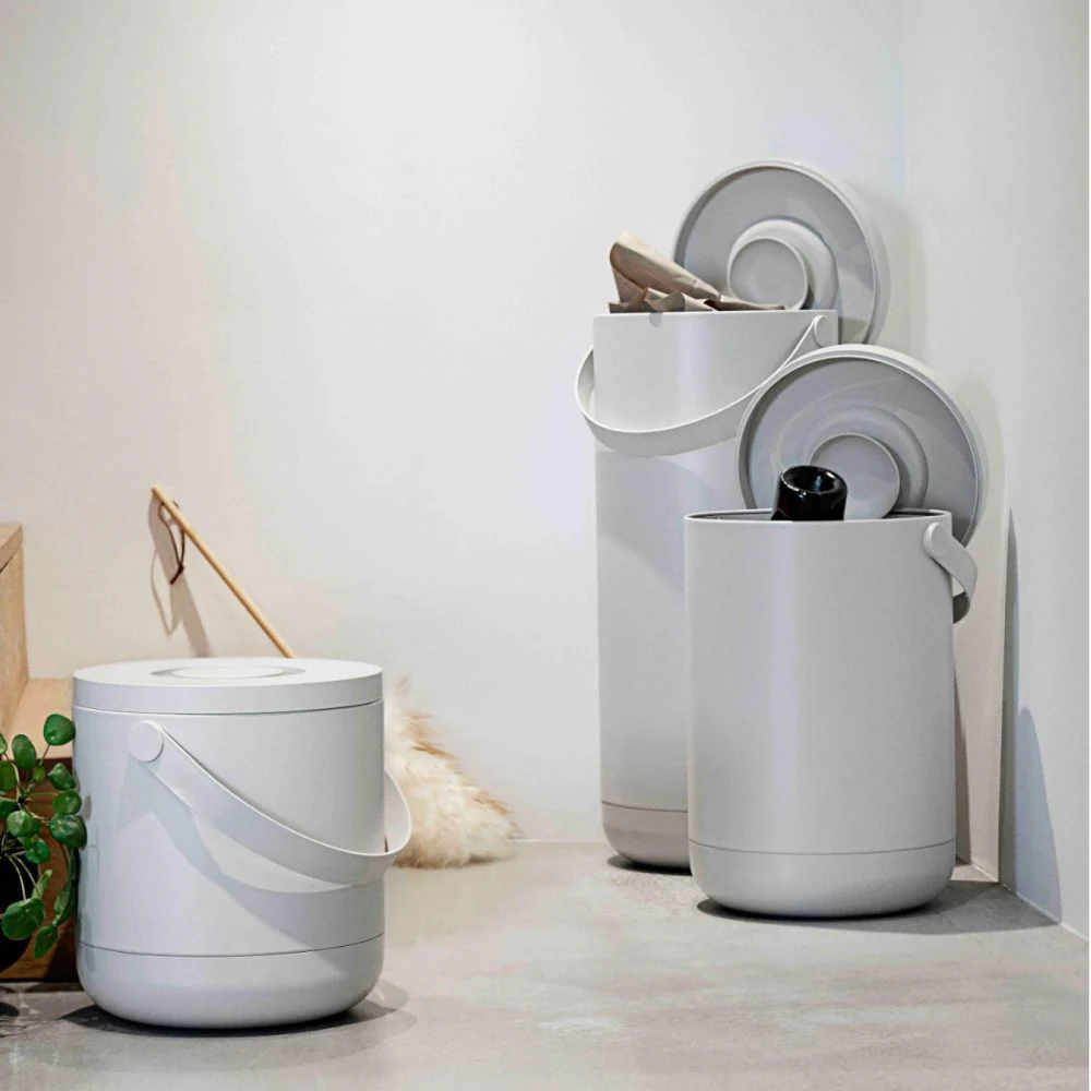 ZONE DENMARK Waste Bin Circular, 35L/H65.5cm, Warm Grey - Image 4